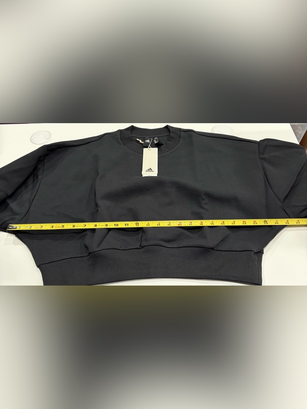 adidas Women's L Large Future Icons 3-Stripes Crew Sweatshirt Black White NWT - Picture 12 of 16